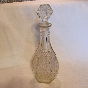 Vintage wine decanter carafe clear glass barware